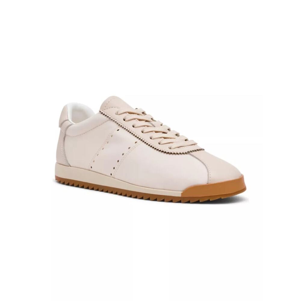 Steve Madden Mirage Leather Lace Up Low Top Trainer Sneakers Beige Size 7.5M